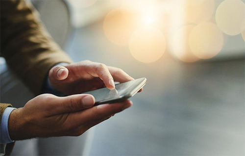 Smartphone in palm of hand